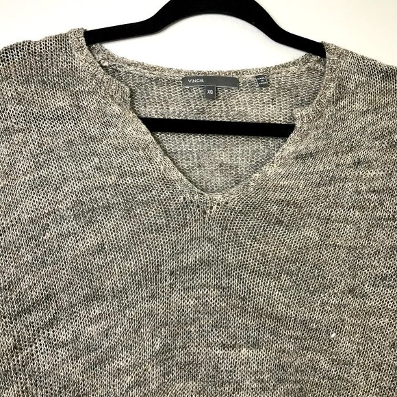 Vince split neck linen blend sweater - Picture 6 of 12